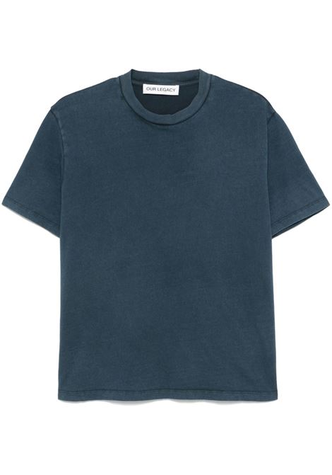 T-shirt in cotone in blu Our legacy - uomo